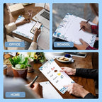 Weekly Planner Notepad Tear Off Set of 2 Weekly Calendar Pad 52 Undated To Do List Notepad Sheets Desk Planner Planning Pads Productivity Tracker for Work Goals Notes Schedule Ideas, Floral Blue