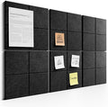 Bumusty Large Cork Board Alternative-36 x24 Felt Bulletin Board Tiles, with 30 Pushpins, 40 Adhesive Tabs, 6-Pack Slat Wall Paneling, Cork Boards for Office Push Pin Board Felt Board-Charcoal Gray