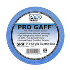 1" Width ProTapes Pro Gaff Premium Matte Cloth Gaffer's Tape With Rubber Adhesive, 11 mils Thick, 55 yds Length, Electric Blue (Pack of 1)