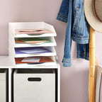 Stockroom Plus Rectangular Letter Trays - Paper Trays for Classroom - Desktop Paper Organizer & File Holder - Document Organizer for Desk Storage - Pack of 4, White, 10 x 13.5 x 2.5 in