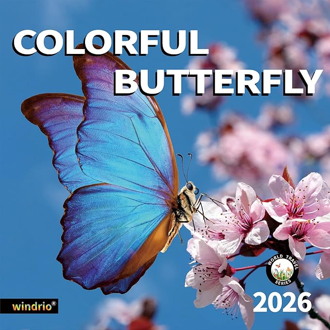 2026 Wall Calendar,Calendar 2026, November 2025 - December 2026, Wall Calendar Butterfly, 12" x 24" Opened,Full Page Months Thick & Sturdy Paper for Calendar Organizing & Planning
