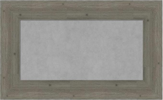 Amanti Art Grey Framed Magnetic Board 19x31 Small Vision Board for use with Magnets, 100% Metal Sheet to Display Items as Office Decor or for Home Organization in mudroom, Kitchen or Kids Room