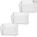 Docnest 3 Pack Hanging Wall File Holders, Mesh Wall Letter File Holder, Wall Mounted Mail Paper Document Folder Holder with Hooks for Office, Home, School, White