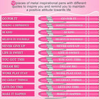 Zonon 12 Pcs Inspirational Pens Bulk Funny Ballpoint Pen with Stylus Tip Motivational Gifts for Valentine's Day Teacher Coworkers Nurse School Office Supplies(Pink,Motivational Style)