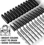 INTUNO Dry Erase Markers, 108 Count Black, Fine tip, Low-Odor, Perfect for Office, Teaching, Meeting, Presentation, Classroom, Home