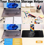 Glass Desktop Whiteboard with Wireless Charger & Storage, Desk Dry Erase Note Memo Board, Compact Desk Organizer for Desk, Office, School Supplies, Black, 2026