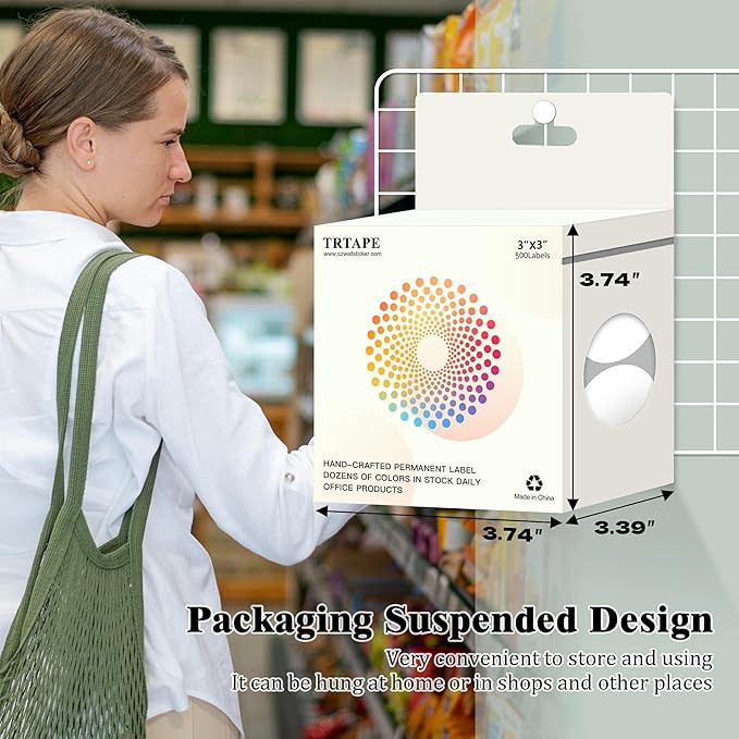 3 Inch Round Colored Dot Stickers, 2000 PCS, 4 Rolls in Dispenser Box - White Circle Color Coding Labels Dot Labels for Office, Home, Inventory Organizing