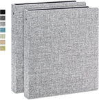 Vienrose 3 Ring Binder 1 Inch Round Rings with Linen Fabric Cover, Fits 8.5 x 11 Inch Paper, Durable Organizer for School, Office, Home, Recipes (2 Pack,Grey)
