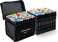 VIDIMAKPRO Alcohol Markers 80 Colors with Base Dual Tip Art Drawing Markers for Kids Students and Adults Comics Sketching Illustration - Refillable