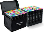 VIDIMAKPRO Alcohol Markers 80 Colors with Base Dual Tip Art Drawing Markers for Kids Students and Adults Comics Sketching Illustration - Refillable