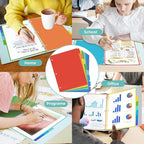 SUNEE 8 Tab Binder Dividers,Plastic Dividers for 3 Ring Binder,3 Ring Binder Dividers with Tabs for School Office Home Supplies,Bright Color, 1 Set