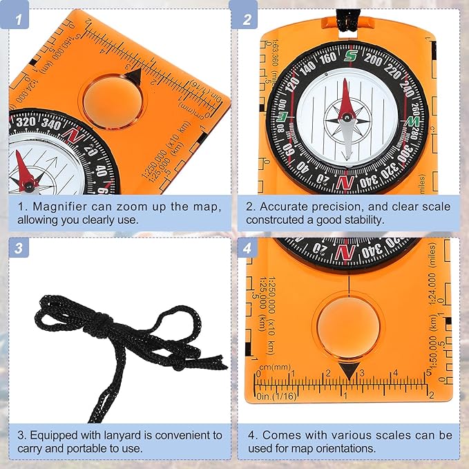 PATIKIL Orienteering Compass, Navigation Backpacking Compasses for Map