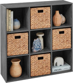 Best Choice Products 9-Cube Storage Organizer, 13.5in Shelf Opening, Bookcase, Display Shelf, Customizable w/ 3 Removable Back Panels – Dark Gray