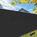 iCover 4x25ft Privacy Screen Fence, Outdoor Fencing Panels, Garden Windscreen Mesh Shade Sail Net Barrier, Include Reinforced Bindings and Brass Grommets Cable Zip Ties, Black