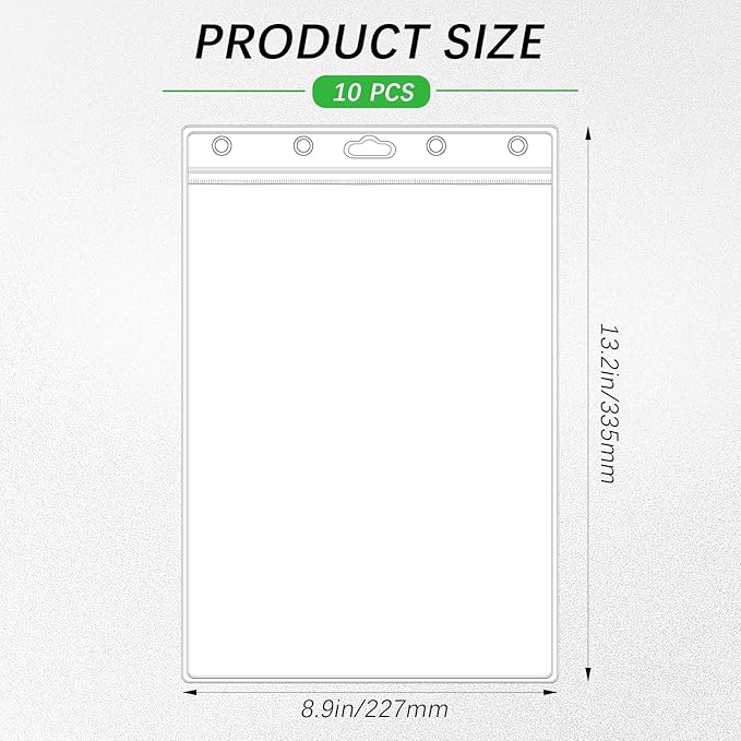 10 Pack Job Ticket Holders 8 1/2" x 11" Waterproof Zip Page Protectors Heavy Duty Dry Erase Document Storage Shop Ticket Holders