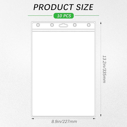 10 Pack Job Ticket Holders 8 1/2" x 11" Waterproof Zip Page Protectors Heavy Duty Dry Erase Document Storage Shop Ticket Holders