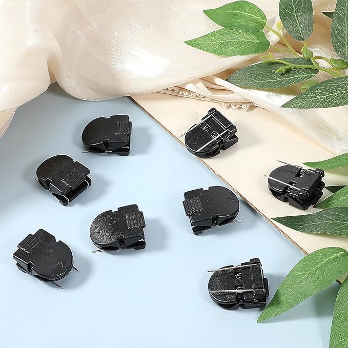EupHHonycs 12 Pcs Cubicle Clips for Fabric Walls, Cubicle Hooks Plastic Stainless Steel Fabric Panel Wall Clips for Picture Note Photo Frame Data Cables Black