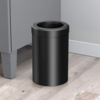 Gatco 1912 Modern Round Waste Basket, Matte Black / 11.88"H x 7.63" Dia Open Top Stainless Steel Trash Can with Removable Lid, 11 Liter Capacity
