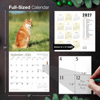 MICASA PRESS Shiba Inus 2026 Wall Calendar 12 Month | 12" x 24" Open | Thick & Sturdy Paper | Holiday Gift | Cute Puppy Dog Calendar 2026