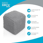 BIRDROCK HOME Buds Pouf Foot Stool Ottoman - Knit Bean Bag Floor Chair - Cotton Braided Cord - Great for The Living Room, Bedroom and Kids Room - Small Furniture (Grey - Buds)