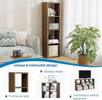 Jpiziso 4 Cube Storage Organizer Single Row, Cube Shelf with Heavy-Duty Thick Boards, 13.31" L x 9.37" W x 48.82" H, Smooth Easy-Clean Panels, Simple Assembly, for Living Room Bedroom Office, Brown