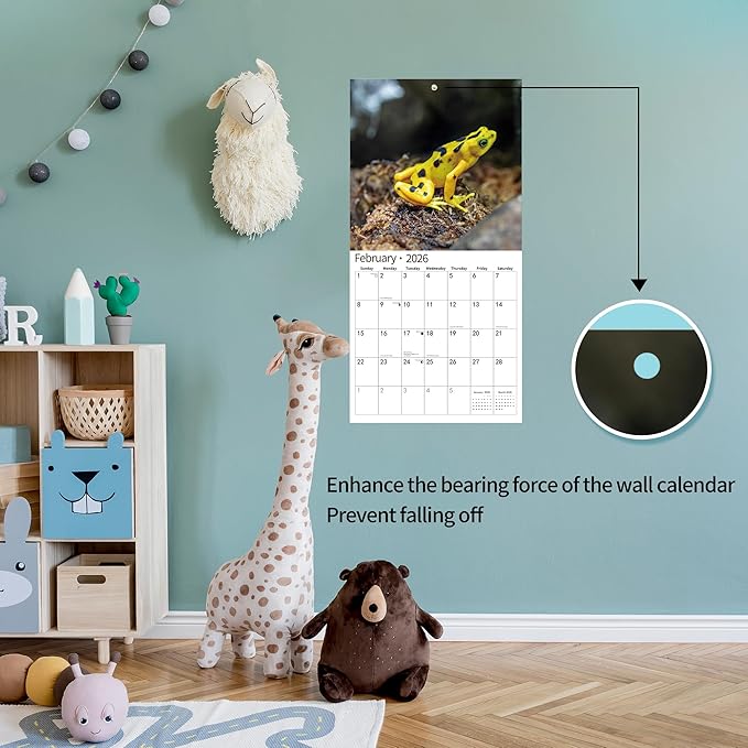 2026 Wall Calendar,Calendar 2026, November 2025 - December 2026, Wall Calendar Frog, 12" x 24" Opened,Full Page Months Thick & Sturdy Paper for Calendar Organizing & Planning