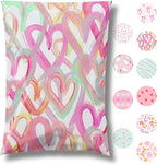 Pretty Package Store 10x13 Designer Poly Mailer 100 Pack Heavy Duty Waterproof Self Seal Shipping Bags for Small Business Large Mailing Envelopes Bulk Tear Resistant Cute Packaging Happy Hearts