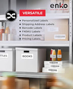enKo 4" x 2" Labels for Zebra Desktop Printers (24 Rolls | 18,000 Labels) - Direct Thermal Address Mailing Shipping Barcode FBA Stickers FNSKU Label for Zebra and Eltron (Perforated)