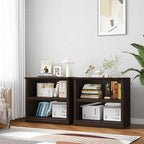 Bevfint Bookcase, Open Storage Book Cases/Shelves, Floor Standing Indoor Furniture 2 Shelf Book case for Farmhouse Library Office Bedroom Kids, Dark Cherry - 2 Tier
