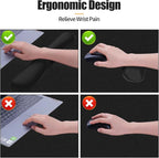 Leather Desk Pad, Black Desk Mat, Non-Slip Desk Protector Mat, Leather Desk Blotter, Computer Desk Pad, Waterproof Desk Mat for Home Office and Decor(31.5×15.7 Inches)