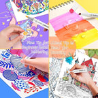 Caliart Alcohol Based Markers, 24 Colors Art Marker Set Fine & Chisel Dual Tip, Permanent Colored Pens for Adults Coloring Book Artists Illustration Sketch Lettering Drawing Cards Planner