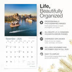 RED EMBER World's Greatest Cities 2026 Wall Calendar 12 Month | 12" x 24" Open | Thick & Sturdy Paper | Holiday Gift | Travel Calendar 2026