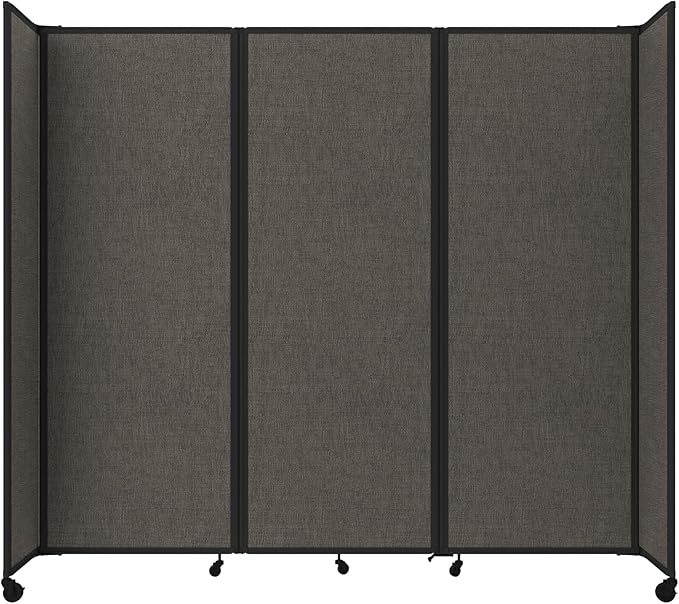Versare Room Divider 360 Portable Wall Partition | Folding Panels | Large Freestanding Divider | Locking Wheels | Temporary Room Separator