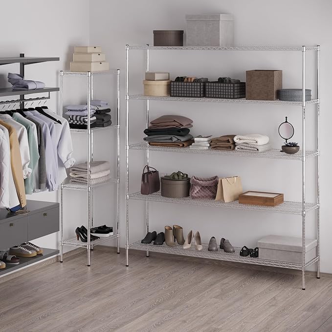 Regal Altair 18" Deep x 72" Wide x 86" Height Wire Shelving Kit | 5-Tier | NSF Commercial Storage Rack Unit