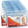 Mifflin-USA Horizontal ID Name Badge Holder (Clear, 3.5x2.25 Inches, 1000 Pack), Waterproof and Resealable Plastic Card Holders