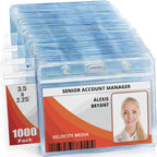 Mifflin-USA Horizontal ID Name Badge Holder (Clear, 3.5x2.25 Inches, 1000 Pack), Waterproof and Resealable Plastic Card Holders
