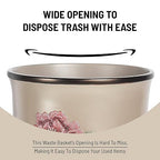 Zahari Home Decorative Trash Can for Bathroom, Office & Bedroom - 2.1 Gallons Stylish & Small Trash Can for Dorms, Desktop & Restroom - Chic Waste Basket for Compact Spaces, Larrisa