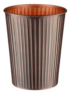 Monarch Abode Metal Bathroom Trash Can – Waste Basket for Bedroom, Office Desk, & Dorm, Handcrafted Ridge Embossed, Durable Decorative Antique Copper Small Trash Can Bathroom Garbage Bin Wastebasket