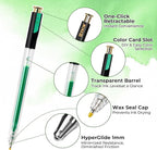 ZSCM Retractable Glitter Gel Pens, 12 Colors Large Capacity Green Glitter Metallic Gel Ink Pen, 1 mm Fine Point Smooth Writing Color Pens for Adult Coloring Book Note Taking Aesthetic Art Supplies