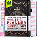 Life Planner - Undated Weekly & Monthly Planner, 12-Month Journey to Increase Productivity | Gratitude Journal, Life Organizer & Goal Journal | Include Foldable Vision Board, Habit Tracker & Stickers