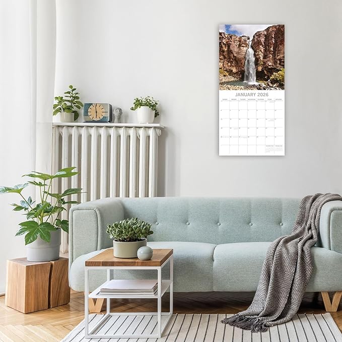 The Gifted Stationery 2026 Square Wall Calendar, New Zealand, 16-Month Images of New Zealand Theme Hanging Calendar with 180 Reminder Stickers, Month Planner for Creative Spaces, 12x12 In