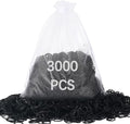 3000pcs small black rubber bands for hair soft little mini elastic hair rubber bands for Braids crafts Office Supplies School 0.38lbs small size 0.59inch