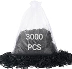 3000pcs small black rubber bands for hair soft little mini elastic hair rubber bands for Braids crafts Office Supplies School 0.38lbs small size 0.59inch