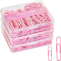 NEEWAY Colorful Paper Clips Assorted Sizes, Small and Large Paperclips, 210 Count, 3 Pack of 70 (Rose Pink)