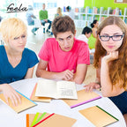 feela 48 Pack Composition Notebooks Bulk, Kraft Cover Lined Blank College Ruled Composition Travel Journals with Rainbow Spines For Women Students Business, 60 Pages, 8.3”x 5.5”, A5, 16 Colors