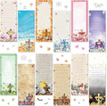 Eaasty 12 Pcs Seasonal Holiday Magnetic Notepads for Refrigerator Cross Monthly Magnetic Grocery List 9 x 3.5" Magnet Memo Pads 30 Sheet Per Pad Shopping to Do List for January to December