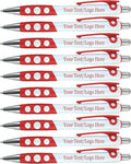 SyPen Personalized Ballpoint Pens With Custom Logo/Text-350 Pack Bulk-for Businesses, Parties, & Events, Custom Printed, White Barrel with Matching Colored Clip and Grip, Click Pens, Black Ink, Red