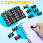 Dunzoom 100 Pcs Inspirational Pencil Erasers Bulk for Kids Fun Motivational Eraser School Supplies Back to School Office Supplies for Classroom Office Teacher Artists (Colorful Chalkboard)