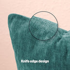 Amazon Basics Chenille Throw Pillow Covers, Home Decor Lumbar Cushion Cover for Bedroom Living Room Couch Bed, 12" W × 20" L, Deep Teal