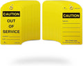 TRADESAFE Caution Out of Service Tags - 30 Yellow Caution Signs with 30 Cable Ties, Durable 32 mil Vinyl, Caution Tags for Equipment Repair or Service, Accident Prevention